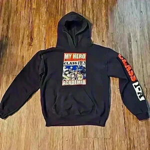 Unisex My Hero Academia Black Anime Hoodie Small
